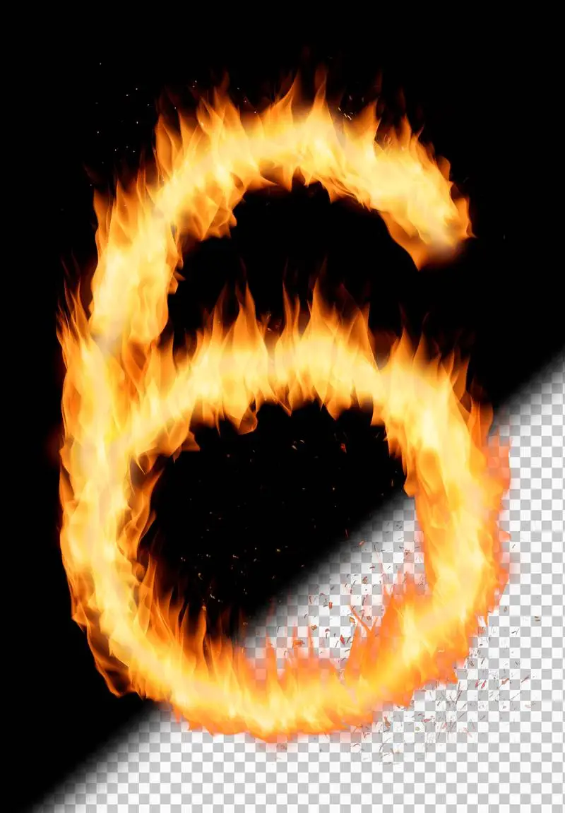 Fire Burning Number 6