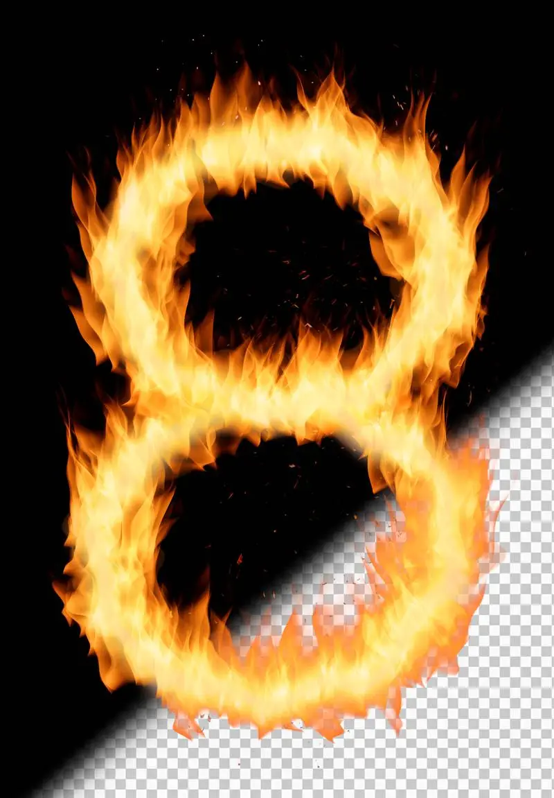 Fire Burning Number 8