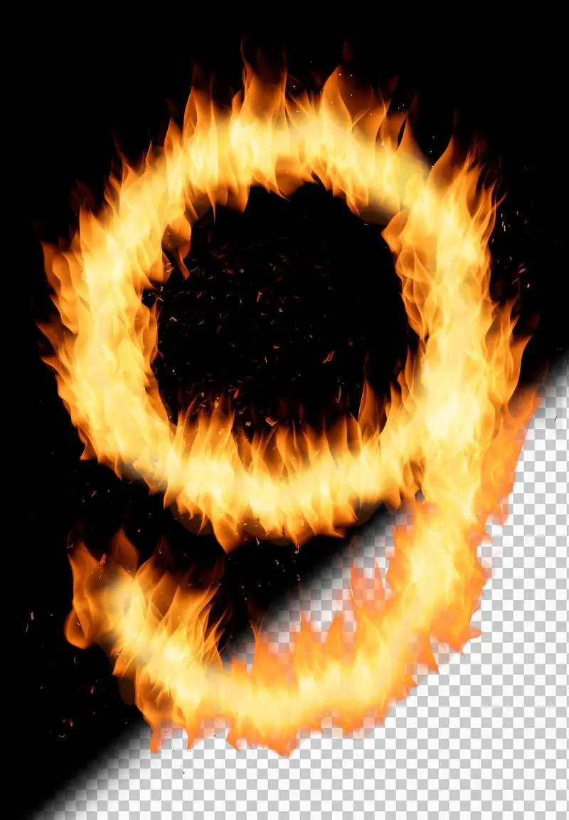 Fire Burning Number 9