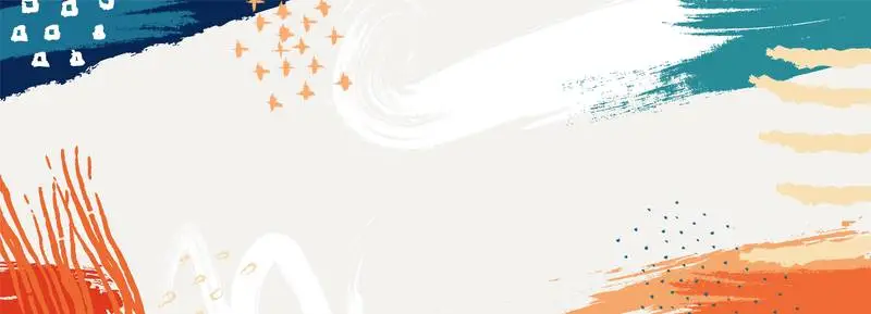 Flat Colorful Background with Brushstrokes