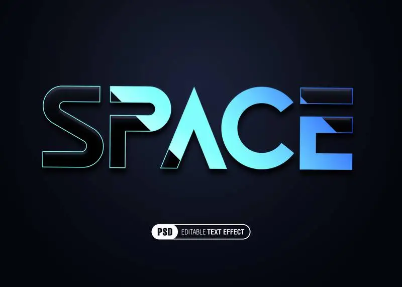 Blue Futuristic Text Effect