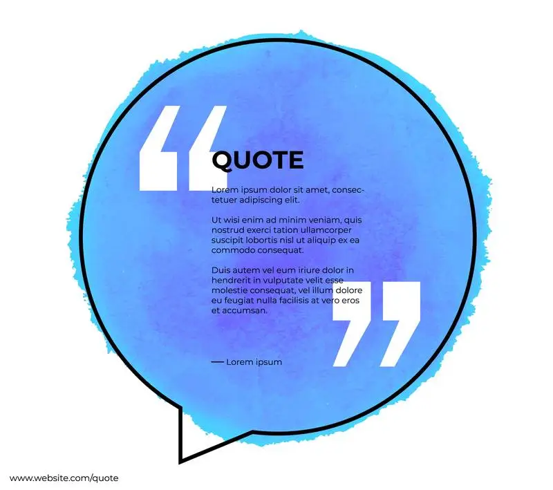 Blue Watercolor Stain with Bubble for Quote