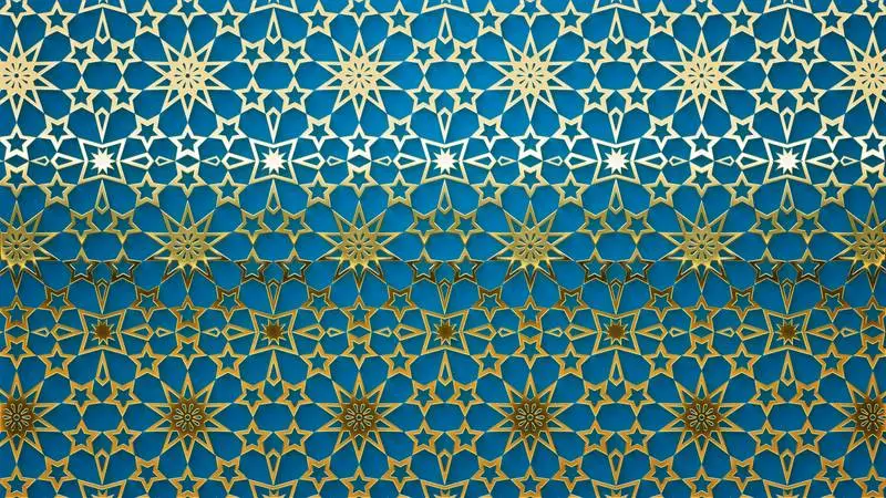 Realistic Golden Arabic Pattern