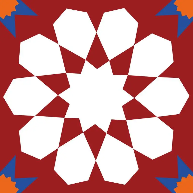 Colorful Arabic Tile Geometric Decoration