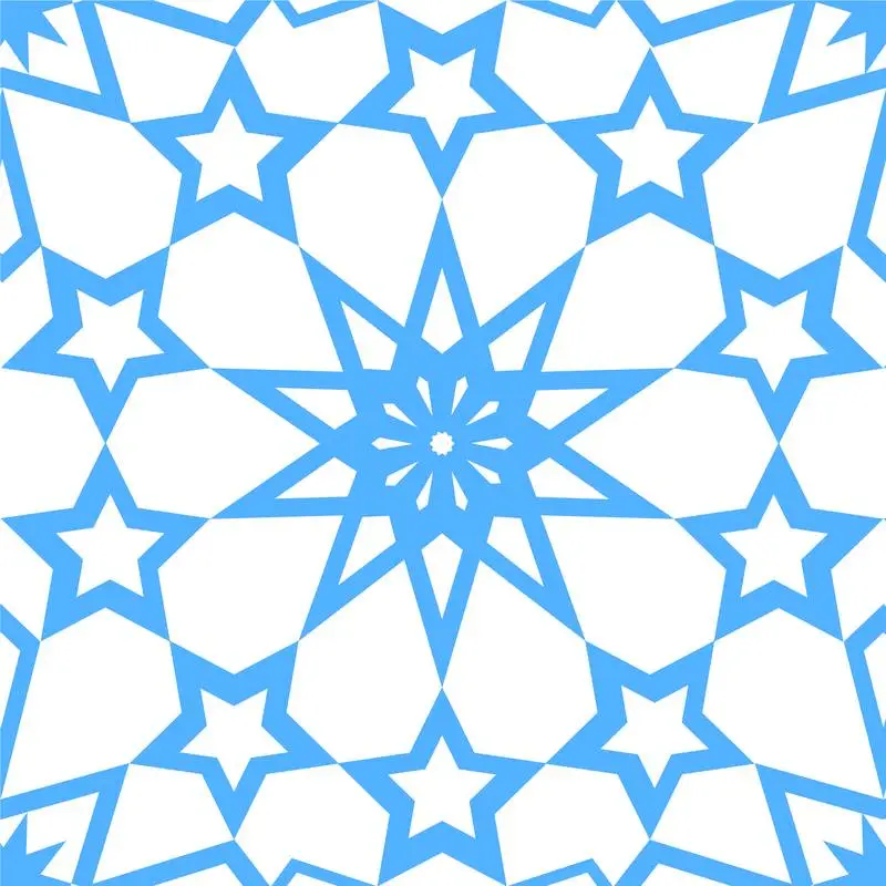Blue Arabic Geometric Pattern