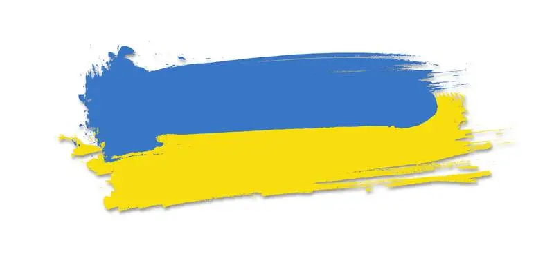 Ukraine Flag with Brushstrokes