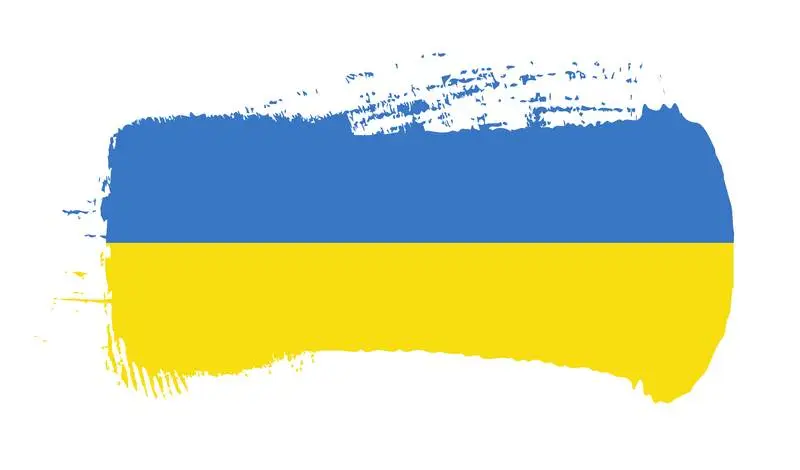 Ukraine Flat Over Brushstroke