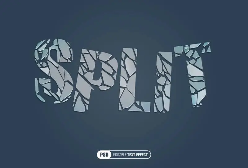 Split Glass Text Effect
