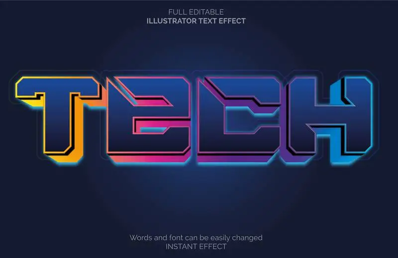 Colorful Techno Text Effect