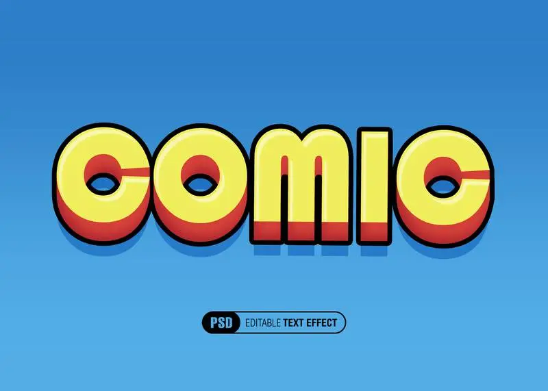 Blue Comic Text Effect
