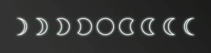 Neon Collection of Moon Phases
