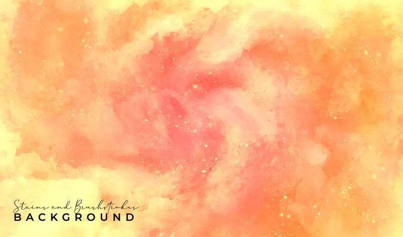 Yellow Stains and Brushstrokes Watercolor Background