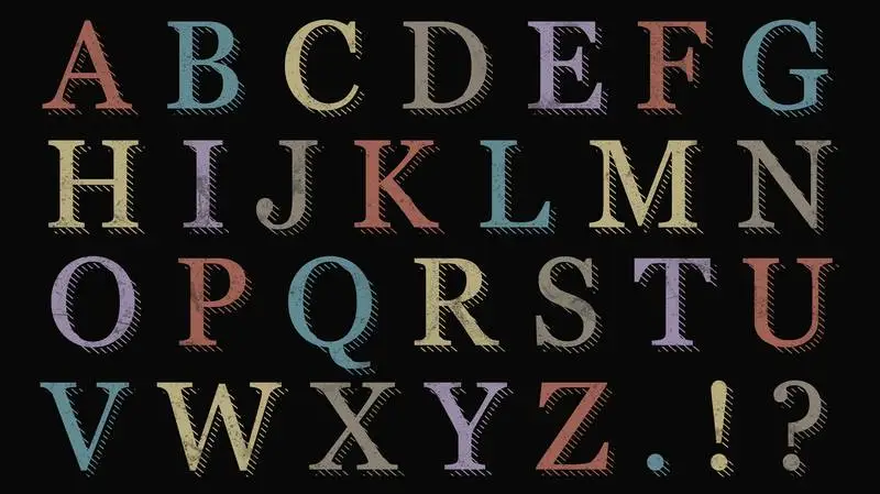 Retro Chalkboard Style Alphabet