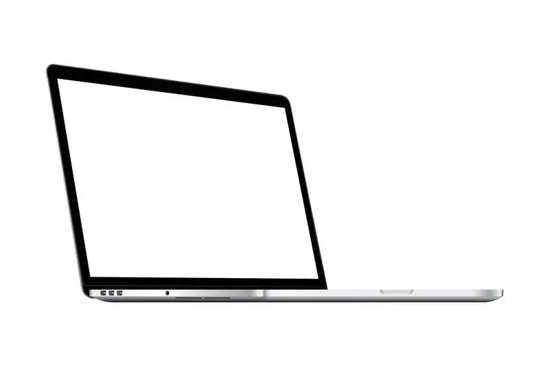 Isolated Laptop Over White Surface