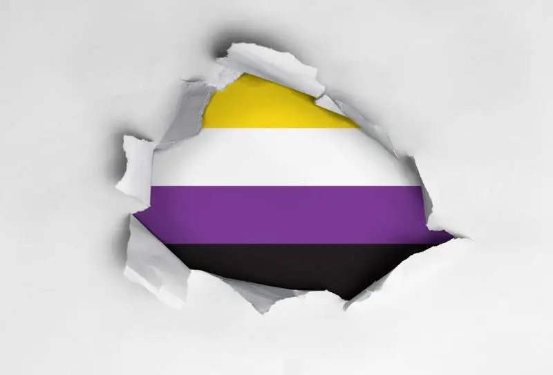Ripped Paper with Flag Non-Binary