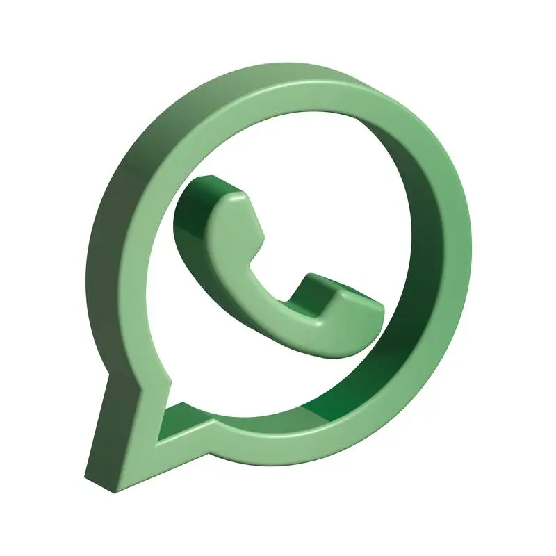 Realistic Isolated Isometric WhatsApp Icon