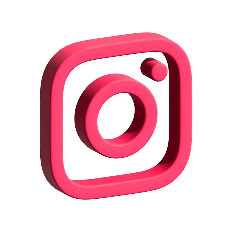 Realistic Isolated Isometric Instagram Icon