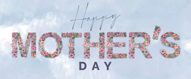 Floral Mother’s Day Banner Over Watercolor