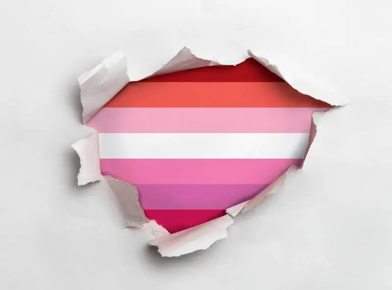 Ripped Paper with Flag Lesbian