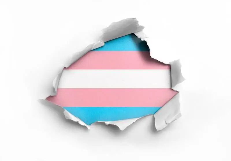 Ripped Paper with Flag Transsexual