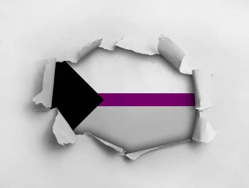 Ripped Paper with Flag Demisexual