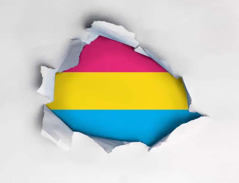 Ripped Paper with Flag Pansexual