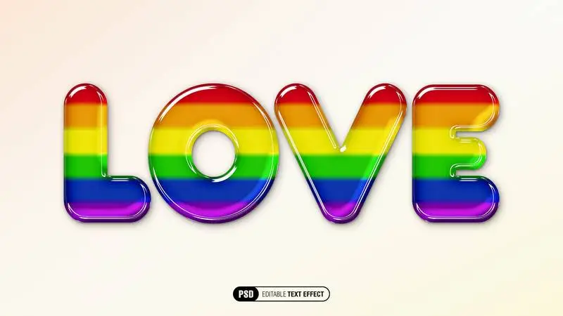 Rainbow Plastic Text Effect