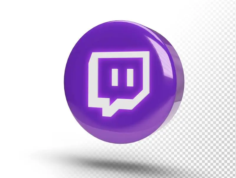 Glowing Twitch Logo on a Realistic 3D Circle