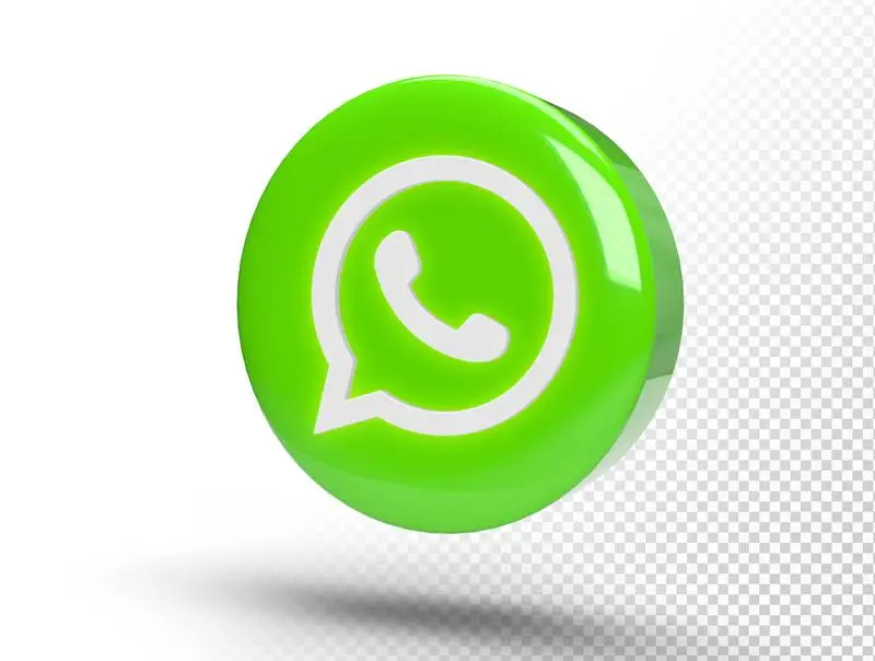 Glowing WhatsApp Logo on a Realistic 3D Circle