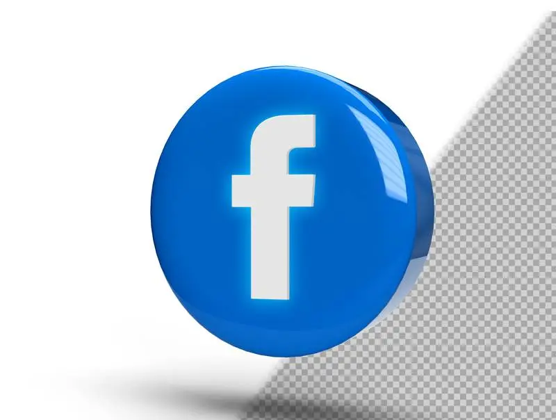 Glowing Facebook Logo on a Realistic 3D Circle