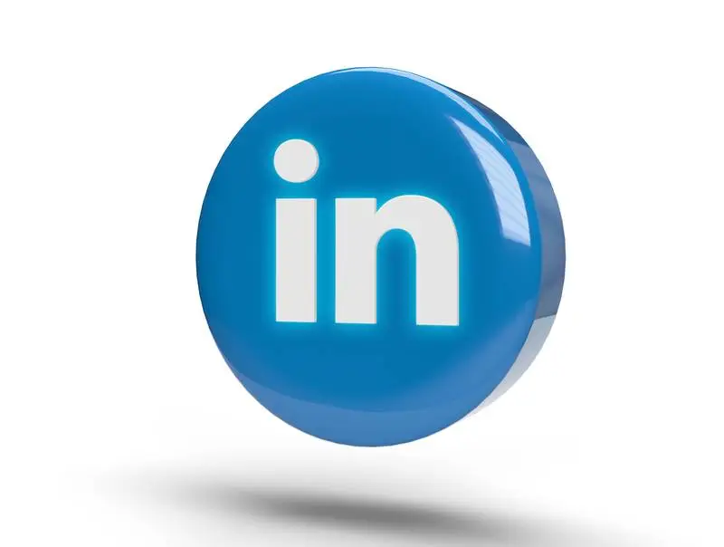 Glowing LinkedIn Logo on a Realistic 3D Circle