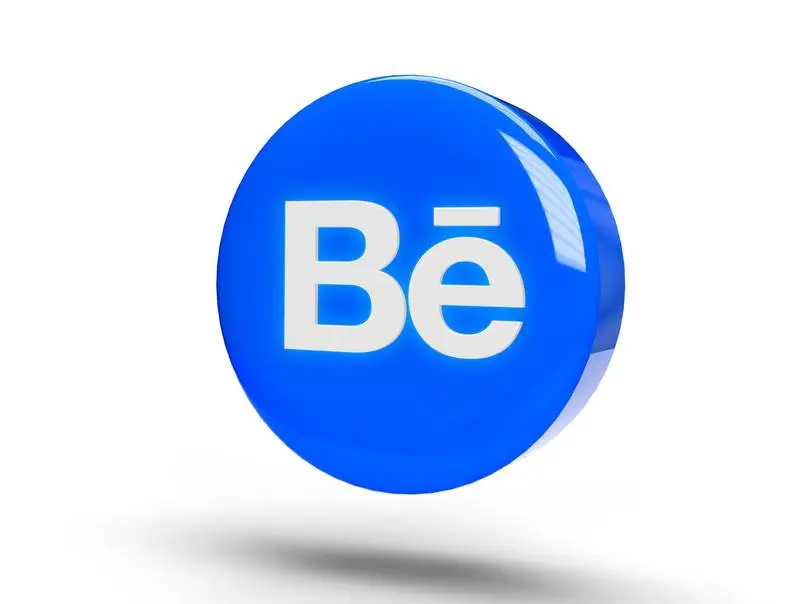 Glowing Behance Logo on a Realistic 3D Circle