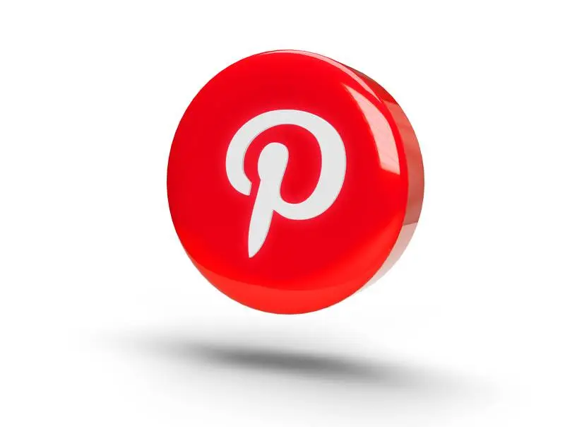 Glowing Pinterest Logo on a Realistic 3D Circle