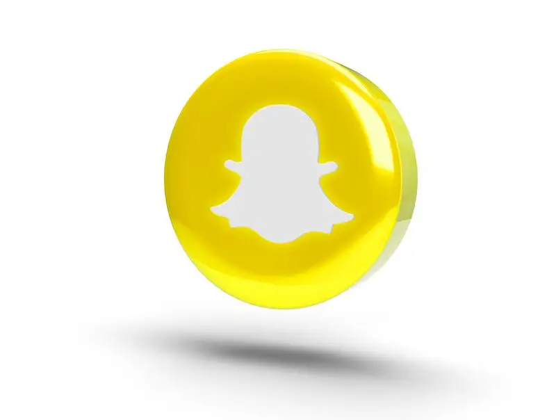 Glowing Snapchat Logo on a Realistic 3D Circle