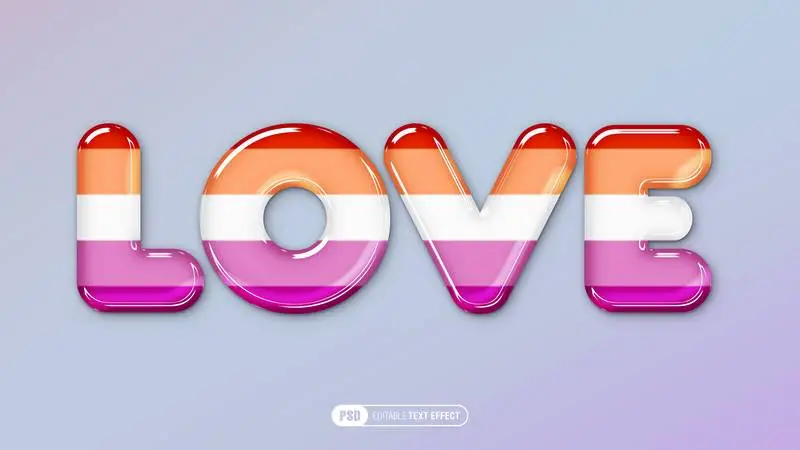 Lesbian Pride Flag 3D Effect