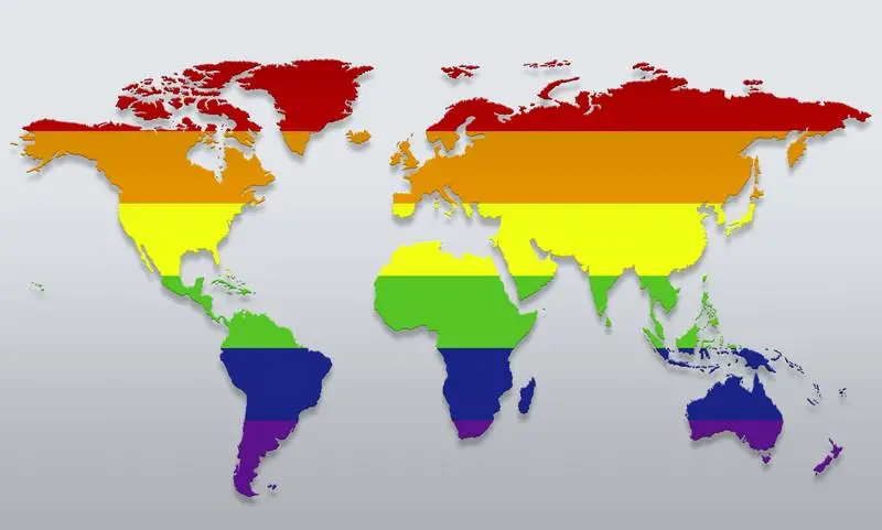 World Map with LGBTIQ Flag