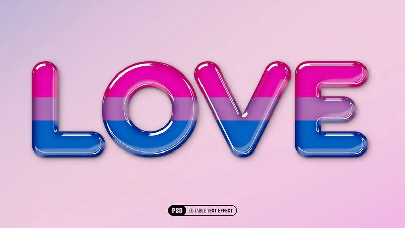 Bisexual Pride Flag 3D Effect