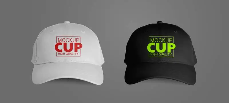 Black and White Front Caps Mockup