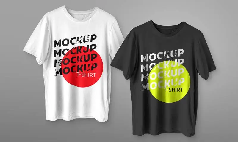 Black and White T-shirts Mockup