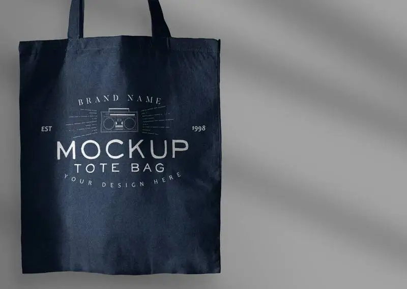 Jeans Fabric Tote Bag Mockup