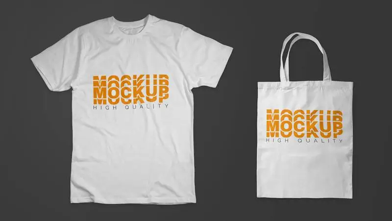 Pack of White T-Shirt and Tote Bag Mockup