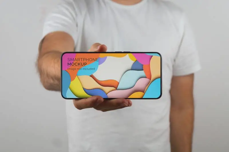 Man with Smartphone Mockup
