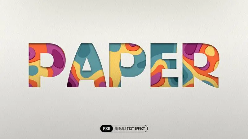 Cut Paper Text Effect