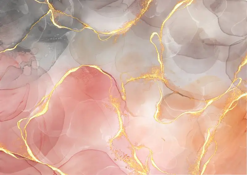 Pink Watercolor Textured Background with Gold Glitter Traces