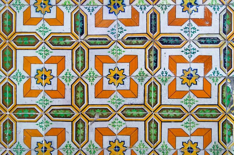 Background Photograph of Old Portuguese Tile Pattern