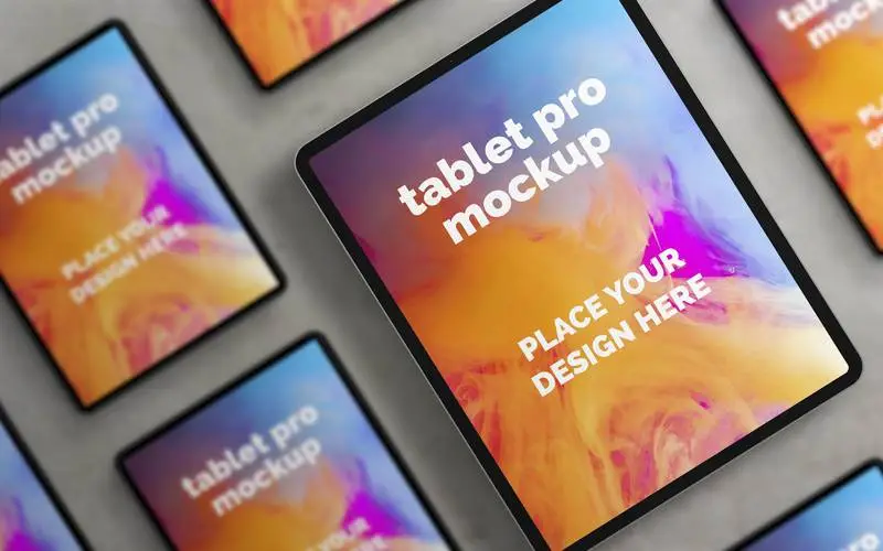Diagonal Composition of Tablets Mockup