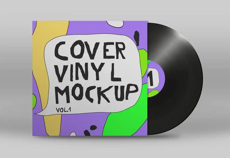 Cover and Vinyl Record Mockup