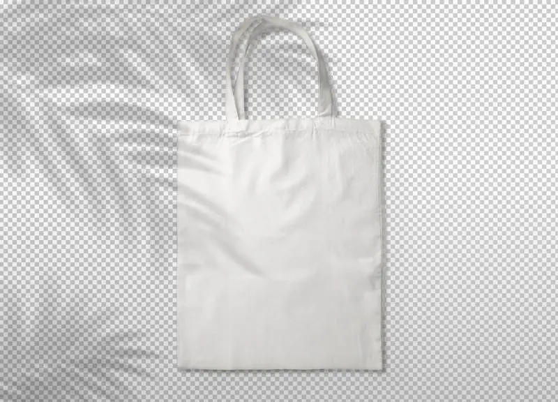 Isolated White Tote Bag with Shadow Palm