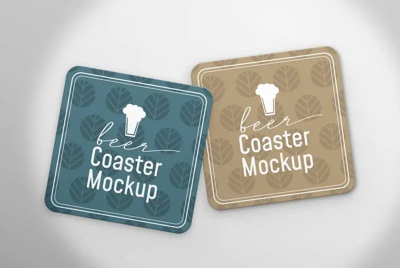 Pack of Beer Coasters Mockup