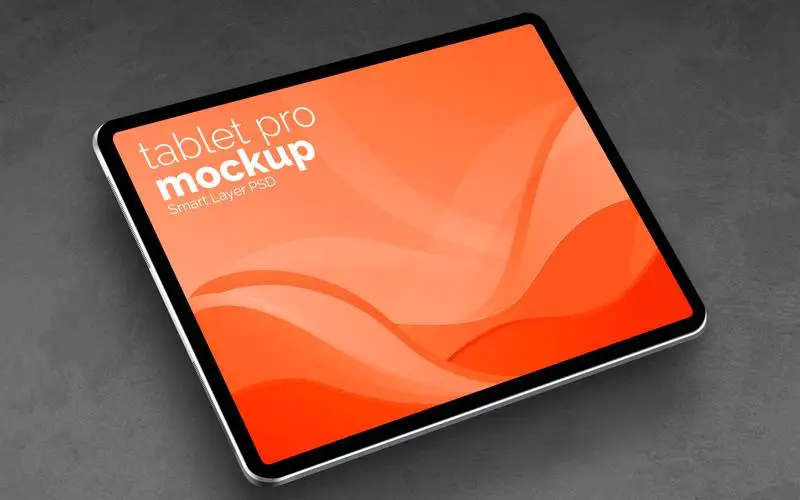 Mockup of Tablet Pro in Grey Background